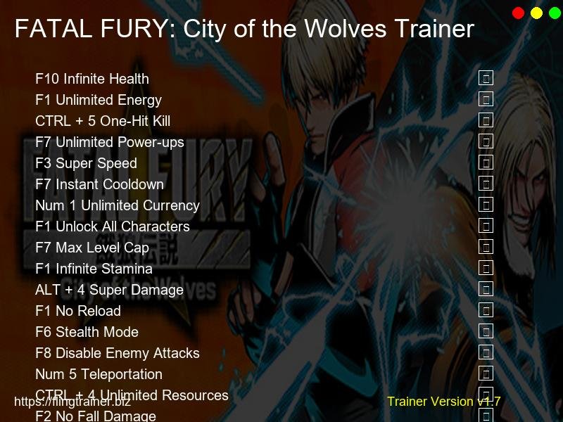 FATAL FURY: City of the Wolves Trainer Fling